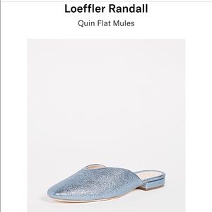 Loeffler Randall QUIN silver-blue flat mule